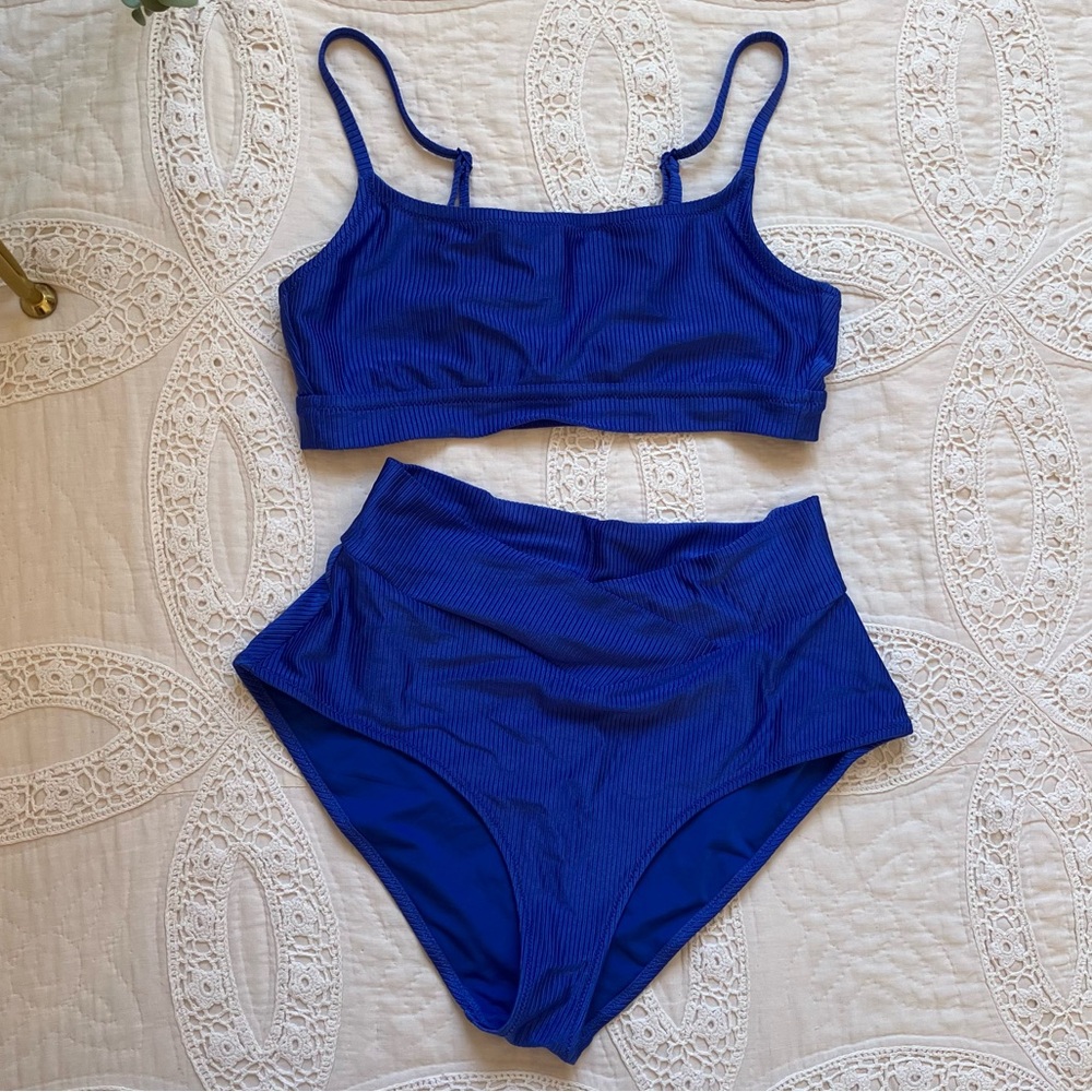 Aerie High Rise Crossover 2-piece Full Coverage Large